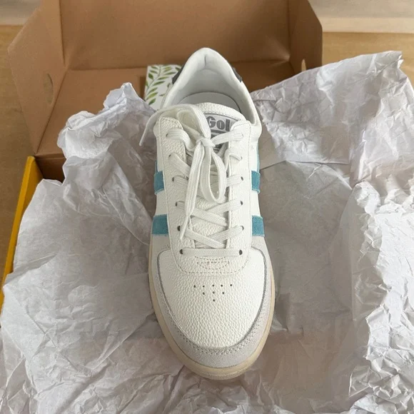 Gola GrandSlam Trident Sneakers. White Ocean/Ash - Picture 4 of 13